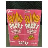 FL 3 - Glico Pocky Strawberry Cream Covered Biscuit Sticks - 40 pkgs (4x10)