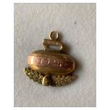 Antique 14K Gold 1925 Prize Fob Medal Two-Tone Engraved Birks Box - 4 Grams