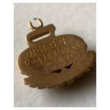 Antique 14K Gold 1925 Prize Fob Medal Two-Tone Engraved Birks Box - 4 Grams