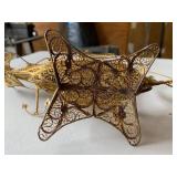 Vintage Portugal Filigree Caravel Sailing Ship Sculpture 15in Tall