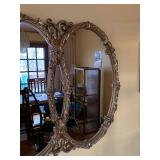 Ornate Triple Oval Wall Mirror Bronze-Tone Rococo Style, Good