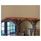 Ornate Triple Oval Wall Mirror Bronze-Tone Rococo Style, Good