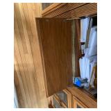 Oak 3-Piece Wall Unit Display Cabinet w/ Glass Doors Drop Front