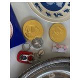 Mixed Vintage Collectibles Royal CAAC Plate Silverplate Trays