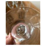 Vintage Mid Century Barware Glass Lot Cubes & Polka Dot Stemware 13 Pc