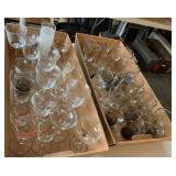Assorted Vintage Barware Drinkware Glass Lot Clear Smoke Frosted