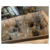 Assorted Vintage Barware Drinkware Glass Lot Clear Smoke Frosted