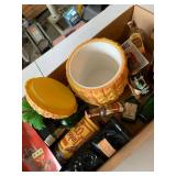 Vintage Pineapple Ice Bucket & Mini Liquor Bottle Barware Decor Lot