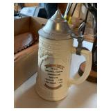 5-Piece Vintage Decor Group Wood Masks Stein Driftwood Green Vase