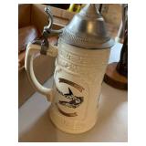 5-Piece Vintage Decor Group Wood Masks Stein Driftwood Green Vase