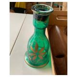 5-Piece Vintage Decor Group Wood Masks Stein Driftwood Green Vase