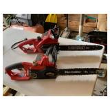 Craftsman & Homelite Electric Chainsaw Pair 16in 14in Untested