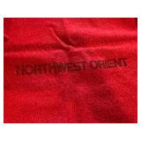 Vintage Northwest Orient Red Airline Blanket Lot Logo Travel Throw