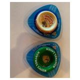 Pair of Vintage Beer Advertising Glass Ashtrays LCL Newcastle Kestrel