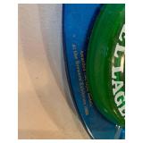 Pair of Vintage Beer Advertising Glass Ashtrays LCL Newcastle Kestrel