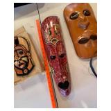 Mixed Decorative Wall Masks Fish Decor & Pottery Purse 7 Piece Set