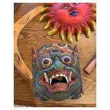 Vintage 11 Pc Global Decor Collection Masks Boomerangs Lantern