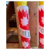 Vintage Pair Noel Blow Mold Candle Christmas Decorations Corded