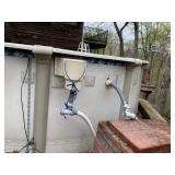 Above Ground Round Swimming Pool w/ Ladder Covers Hoses Approx 15-16 Ft As-Is