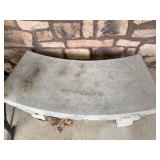 Decorative Faux Stone Resin Outdoor Garden Bench Curved Shell Cracked