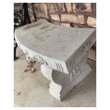 Decorative Faux Stone Resin Outdoor Garden Bench Curved Shell Cracked