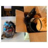 Vintage Halloween Mask Assortment Werewolf Monster Cauldron Props