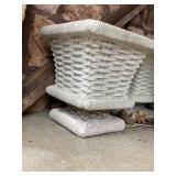 Lot 3 Sculpture Square Concrete Basket Weave Planters Patina