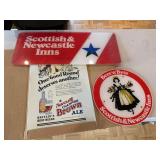 Scottish & Newcastle Inns Beer Advertising Signs & Poster Set 3pc