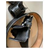 Black Basketweave Leather Police Duty Belt Gear Lot w Handcuff Case