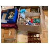 Huge Vintage Christmas Ornament Lot Intl Silver Spunglass Birds Boxed Mixed