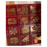 Huge Vintage Christmas Ornament Lot Intl Silver Spunglass Birds Boxed Mixed