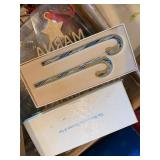 Huge Vintage Christmas Ornament Lot Intl Silver Spunglass Birds Boxed Mixed