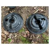 Set of 2 Plastic Lawn Garden Tractor Wheel Weights 2-Hole Black