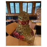 Glitter Bell Hanging Light Red Gold Sequined Swag Lamp Holiday Decor