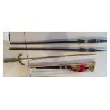 Decorative Spears, Short Sword & Boxed Asian Mini Sword Display Lot