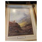 Set of 3 Framed Wall Art Prints Cutty Sark Stag Northumbrie Map