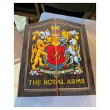 Vintage Royal Arms Multi Game Set Wood Case Dartboard Domino Cards