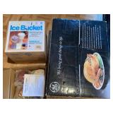 Mixed Lot GE Roaster Syratech Ice Bucket Glass Oil Globes Boxed
