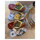 Mixed Straw Hat & Florida Flip Flop Lot Beach Tropical Costume Decor