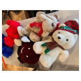 Mixed Plush Stuffed Animal Lot Teddy Bears Holiday Character Toys