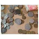 Mixed World Coins & Foreign Banknotes Estate Lot 100+ Pieces Circulated