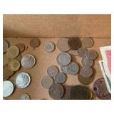 Mixed World Coins & Foreign Banknotes Estate Lot 100+ Pieces Circulated