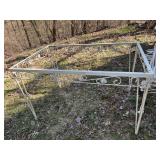 Vintage Wrought Iron Patio Chair & Table Base White Garden Set