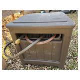 Suncast Resin Hideaway Hose Reel Box w/ Garden Hose Crank Lid Good