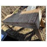 Rustic Primitive Wooden Workbench Utility Bench 34x14x28 Weathered