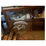 Mid Century Modern Sliding Glass Door Cabinet Console 35in High