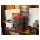 Parts Station 50 Drawer Storage Cabinet Lot w Hardware & Parts Organizers