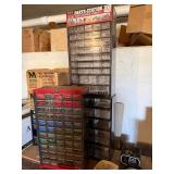 Parts Station 50 Drawer Storage Cabinet Lot w Hardware & Parts Organizers