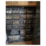 Parts Station 50 Drawer Storage Cabinet Lot w Hardware & Parts Organizers