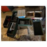 Mixed Shop Hardware Lot Chains Nails Bolts in Metal Bins Good